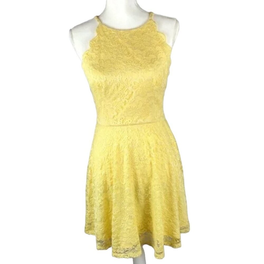 I.N. San Francisco Brand dress Halter style lace Overlay size 9 juniors